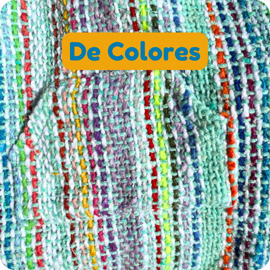 colorful rainbow blue dog poncho with hood handmade Mexican fabric