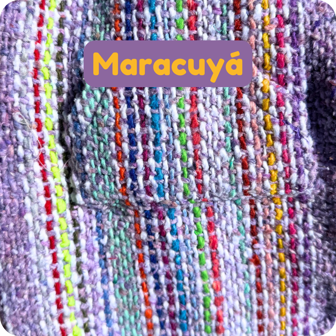 Owa Owa maracuyá purple dog poncho with hood colorful mexican textile handmade