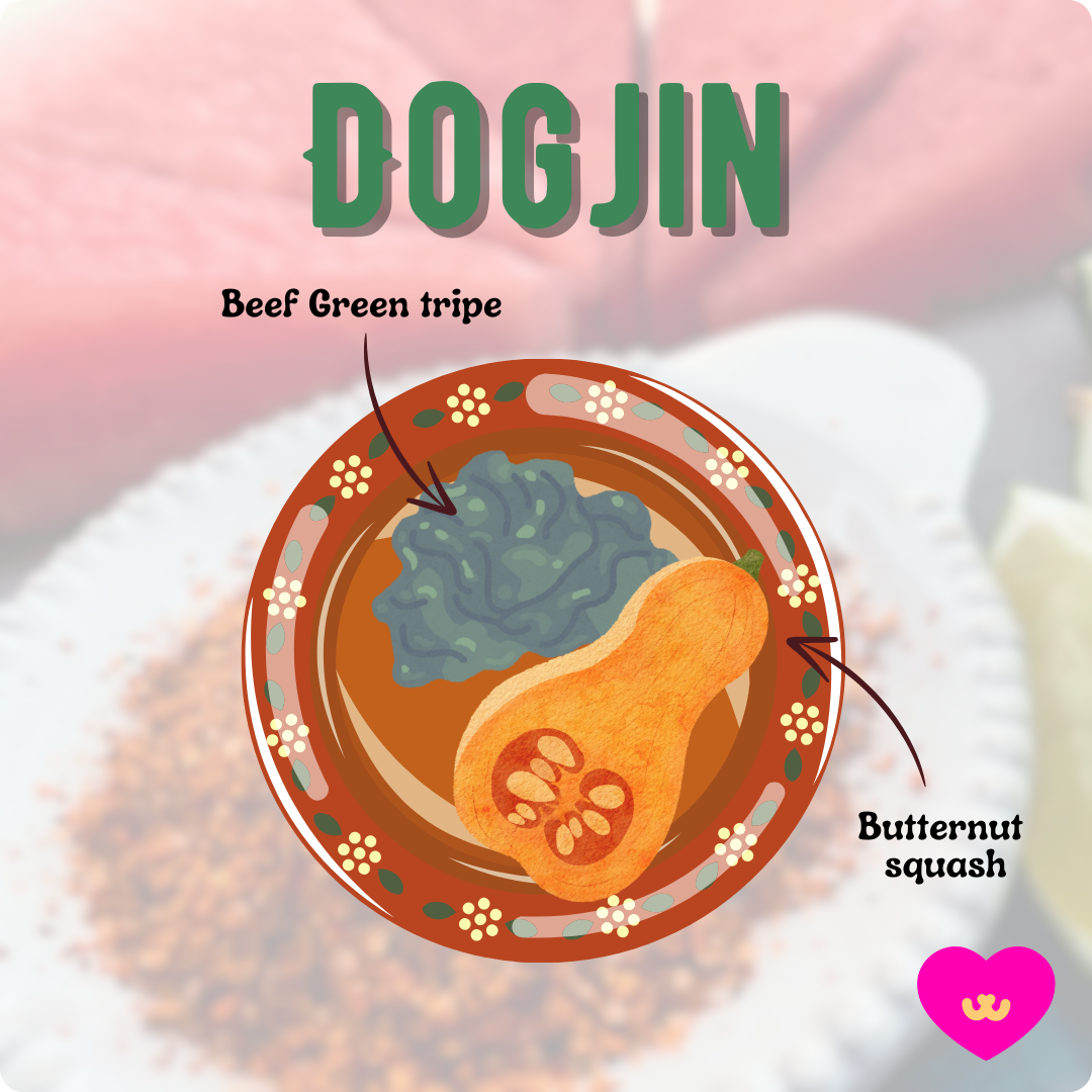 Beef green tripe food topper for dogs and cats, Owa Owa Dogjin – spice-free topper for dogs and cats with gut-friendly ingredients