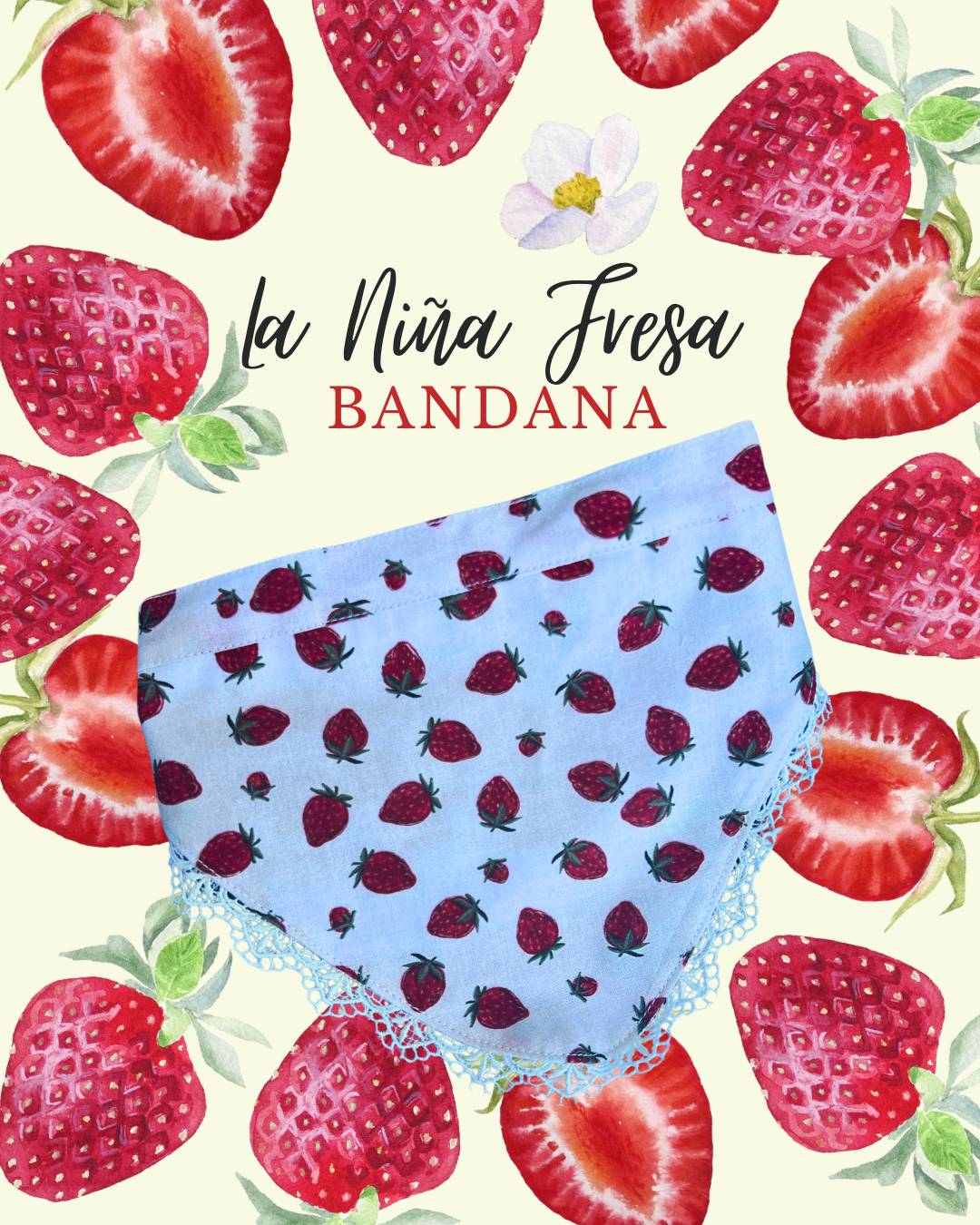 Strawberry dog bandana