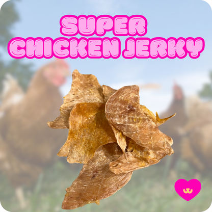 Chicken jerky for dogs and cats. Reduces inflammation with turmeric and pepper