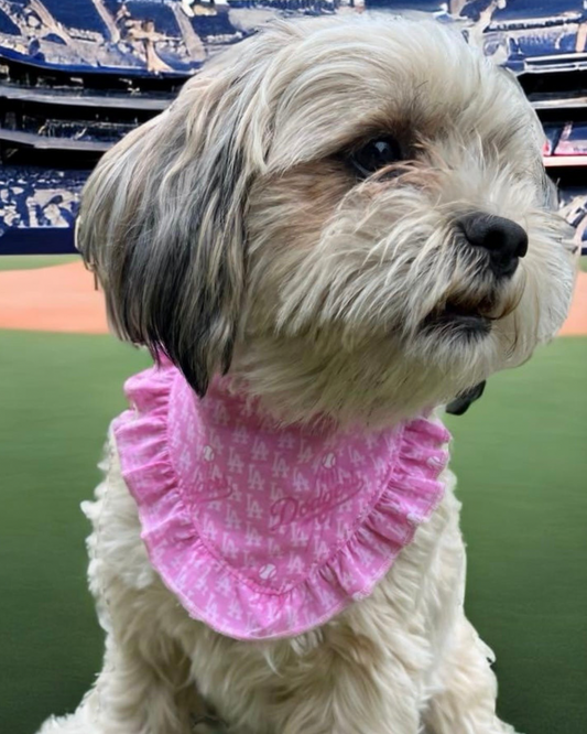 Pink LA Dodgers dog bandana