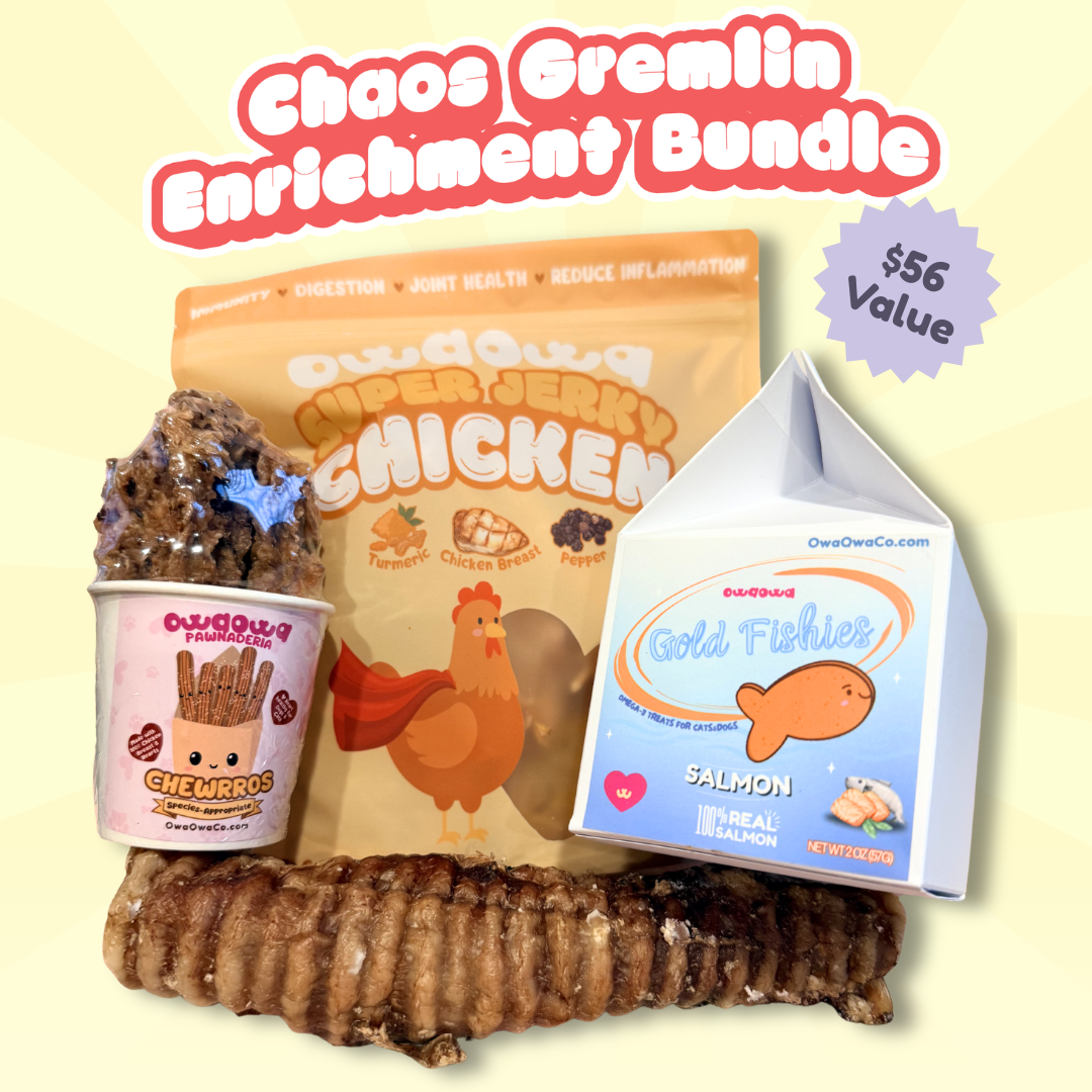 Owa Owa Treatlandia Chaos Gremlin Enrichment Bundle

A bundle for dogs who eat fast, get bored easily, and need food to feel like something to do, not just something to finish.